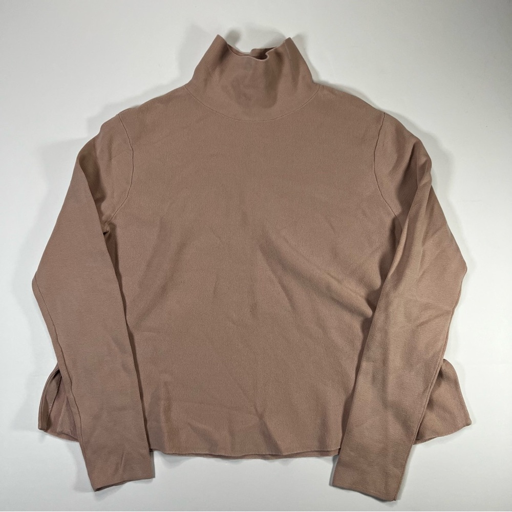 COS Women’s Small 100% Cotton Turtleneck Sweater Blush Pink Relaxed Minimalist